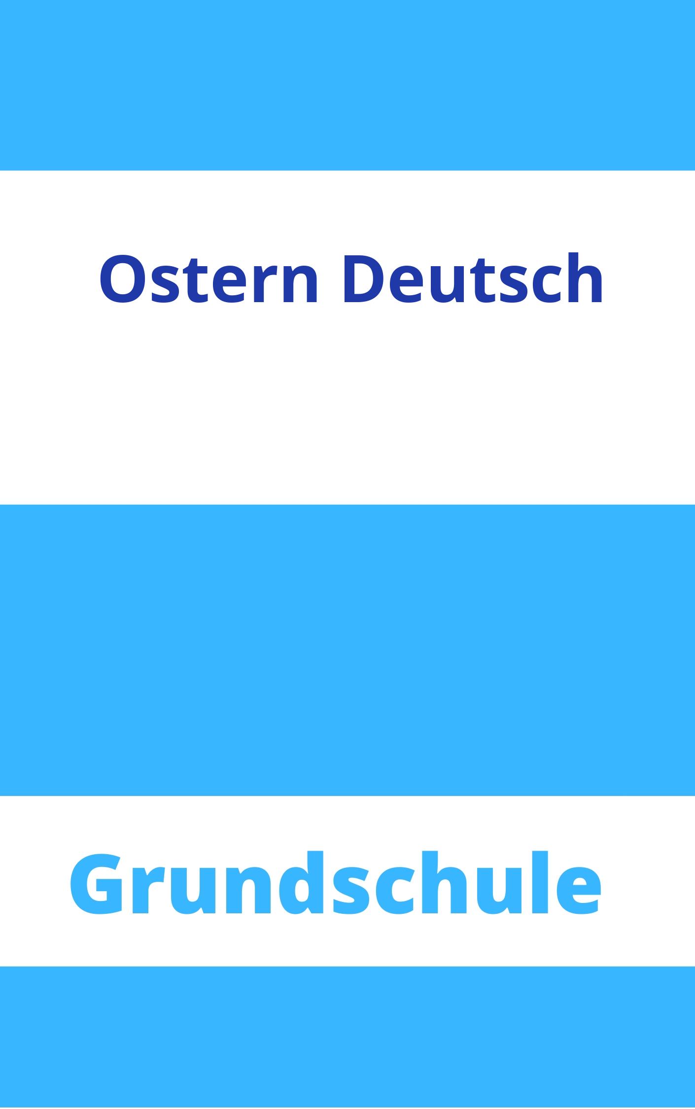 Arbeitsblätter Ostern Grundschule Deutsch Arbeitsblätter