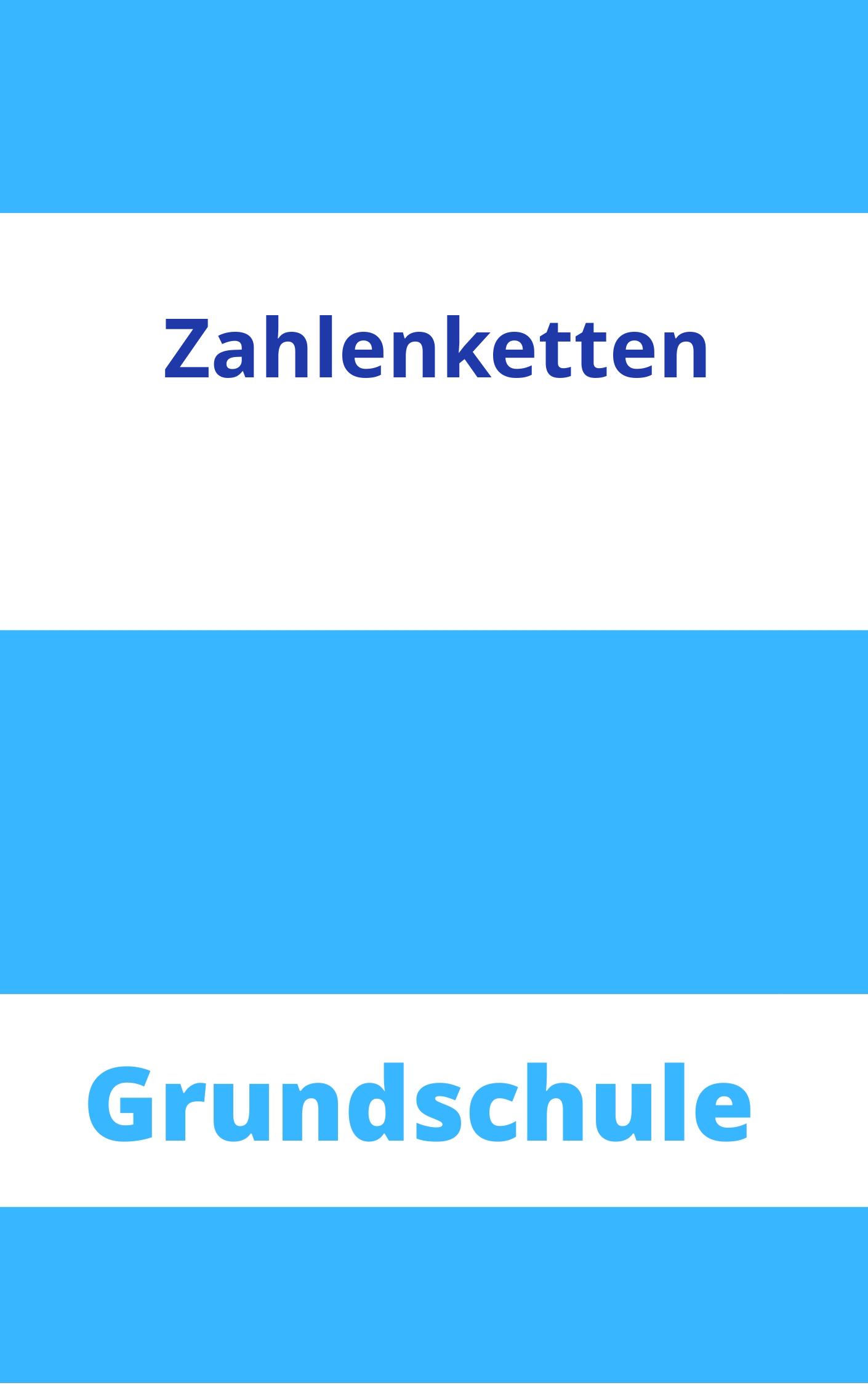 Zahlenketten Grundschule Arbeitsblätter Arbeitsblätter